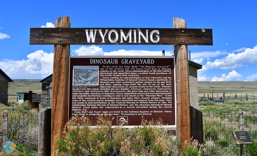 It's hard to miss the large historical marker sign on the side of the highway, which tells the story of Como Bluff and resulting dinosaur wars.